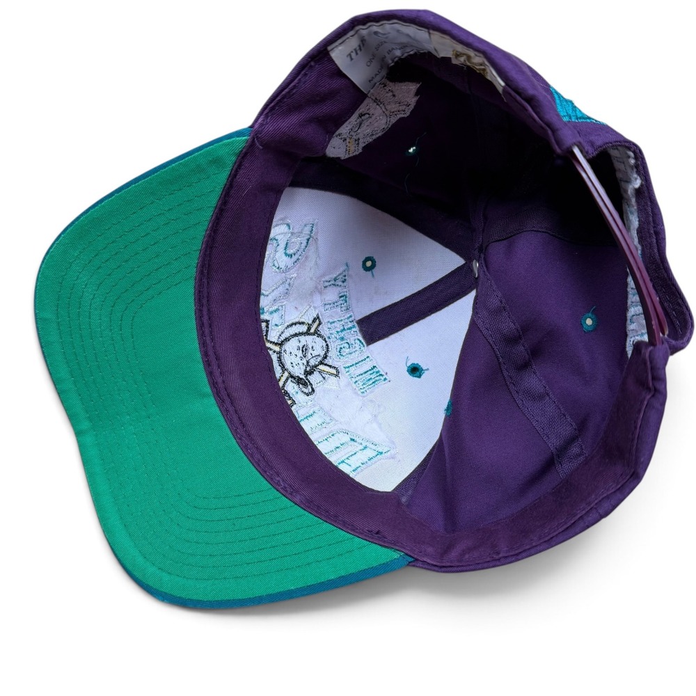 Vintage Mighty Ducks Anaheim NHL Snapback Hat The G Cap Purple Teal Retro Cap - Picture 7 of 11